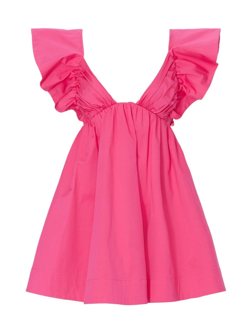 For Love & Lemons Clementine Pink Puff Sleeve Mini Dress Open Back 36970 - Picture 4 of 16